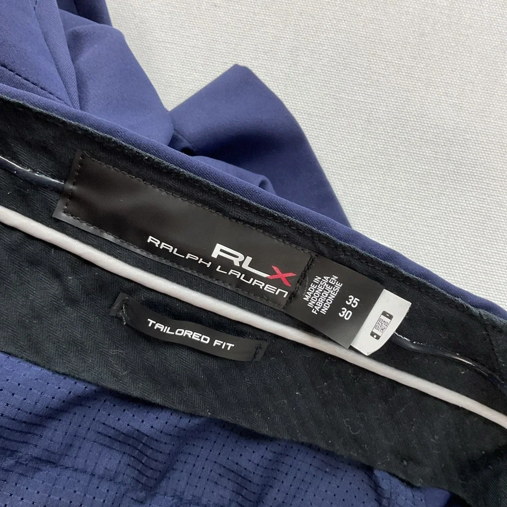 RLX Ralph Lauren Pants Men Sz 35x30 Tailored Fit Performance Twill Blue Golf